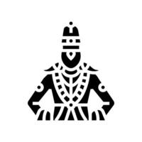 vithoba god indian glyph icon vector illustration