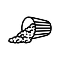 bucket popcorn striped box line icon vector illustration