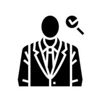 dress code etiquette interview job glyph icon vector illustration