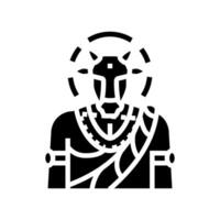 nandi god indian glyph icon vector illustration