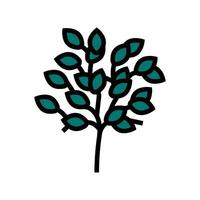 sakaki tree branch shintoism color icon vector illustration