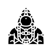 kubera god indian glyph icon vector illustration