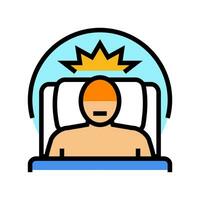 difficulty sleeping disease symptom color icon vector illustration