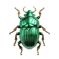 vert juin scarabée punaise insecte ver isolé sur transparent Contexte. png déposer, Couper dehors. ai généré