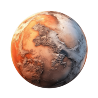 Mars planet isolated on transparent background. PNG file, cut out. AI Generated