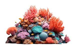 Coral reef isolated on transparent background. PNG file, cut out. AI Generated