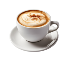 Cup of cappuccino coffee isolated on transparent background. PNG file, cut out. AI Generated