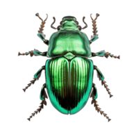 vert juin scarabée punaise insecte ver isolé sur transparent Contexte. png déposer, Couper dehors. ai généré