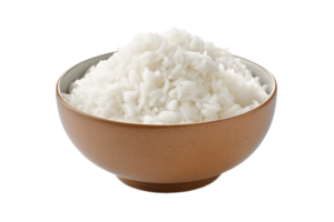 Bowl of rice isolated on transparent background. PNG file, cut out. AI Generated