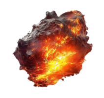 Fire asteroid isolated on transparent background. PNG file, cut out. AI Generated