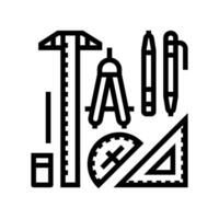 drafting tools architectural drafter line icon vector illustration