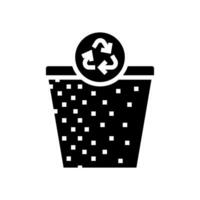biodegradable materiales ambiental glifo icono vector ilustración