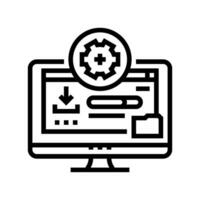 driver installation repair computer line icon vector illustration