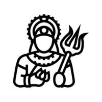 durga trident trishul line icon vector illustration