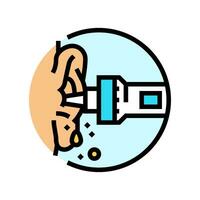 ear cleaning audiologist doctor color icon vector illustration