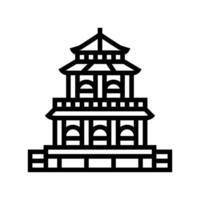 taoísta templo taoísmo línea icono vector ilustración