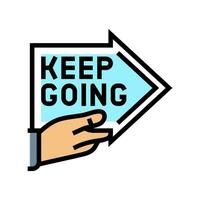 keep going arrow succes challenge color icon vector illustration