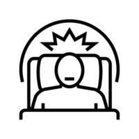 difficulty sleeping disease symptom line icon vector illustration