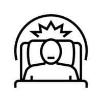 dificultad dormido enfermedad síntoma línea icono vector ilustración