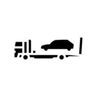 remolque Servicio coche mecánico glifo icono vector ilustración
