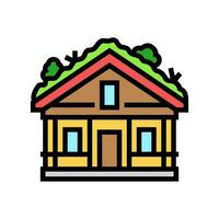 green roof environmental color icon vector illustration