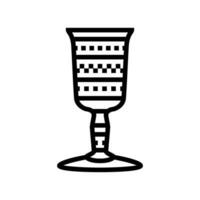 kiddush cup jewish line icon vector illustration