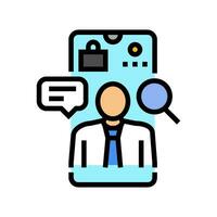 phone interview interview job color icon vector illustration