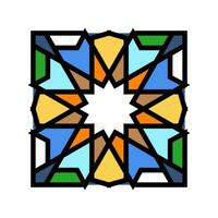 islamic geometric pattern color icon vector illustration