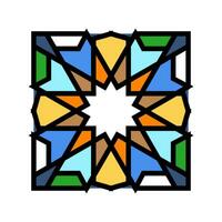 islamic geometric pattern color icon vector illustration