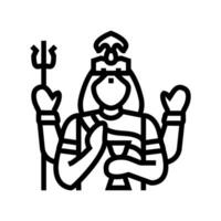 gauri god indian line icon vector illustration