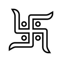 swastika hinduism line icon vector illustration