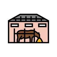 cow barn color icon vector illustration