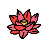 lotus flower god om color icon vector illustration