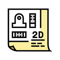 2d drafting architectural drafter color icon vector illustration