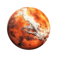 Mars planet isolated on transparent background. PNG file, cut out. AI Generated