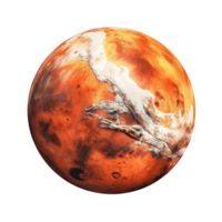 Mars planet isolated on transparent background. PNG file, cut out. AI Generated