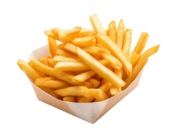 French fries isolated on transparent background. PNG file, cut out. AI Generated