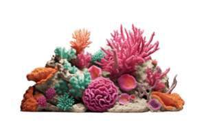 Coral reef isolated on transparent background. PNG file, cut out. AI Generated