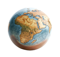 Earth globe planet isolated on transparent background. PNG file, cut out. AI Generated