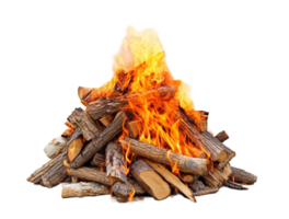 Lagerfeuer isoliert auf transparent Hintergrund. png Datei, Schnitt aus. ai generiert