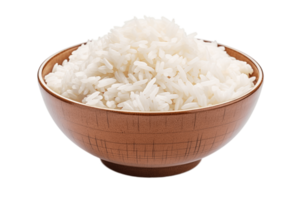 Bowl of rice isolated on transparent background. PNG file, cut out. AI Generated