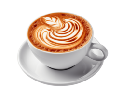 Cup of cappuccino coffee isolated on transparent background. PNG file, cut out. AI Generated