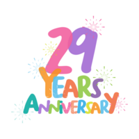 29th anniversary in flat style png
