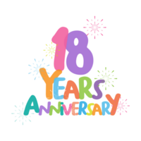 18th anniversary with flat style png