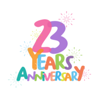 23th anniversary in flat style png