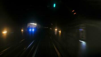 Paris metro subway train action photo