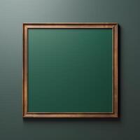 Real photo of blank wood frame hung on the walls