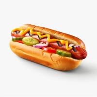 high quality of 3D hotdog design in white background photo