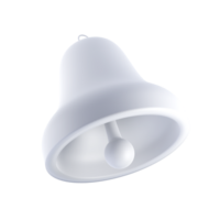 3d render icon of white bell transparent png. Social media notice event reminder. Christmas toy png