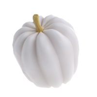 3d white realistic pumpkin rendering icon in cartoon style. Design element for Thanksgiving Day holiday autumn. illustration isolated transparent png